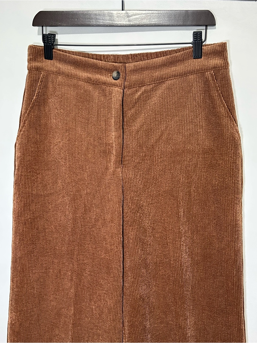 T Tahari Camel-Brown Wide-Leg Corduroy Pants Size 10 - Picture 5 of 15